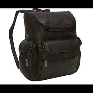 Black Genuine Leather Laptop Backpack